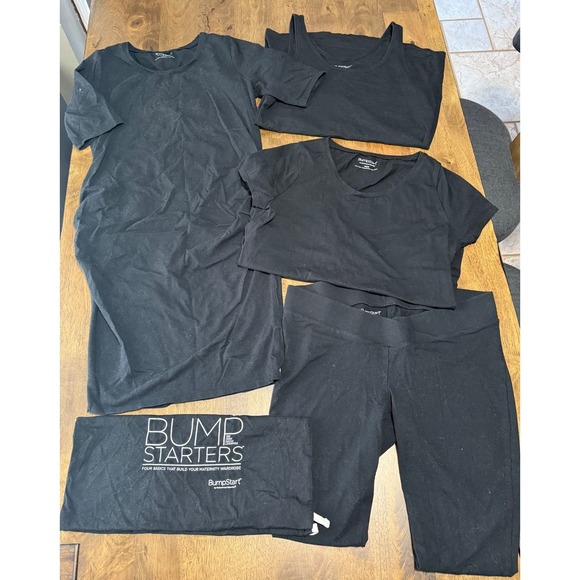 Motherhood Maternity Pants - EUC Womens BUMPSTART motherhood maternity black set dress tank leggings top sz M